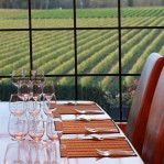 Dining with view over vines