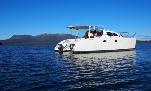 Our boat on lake Tarawera